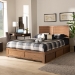 Baxton Studio Lisa Modern and Contemporary Transitional Ash Walnut Brown Finished Wood Full Size 3-Drawer Platform Storage Bed - BSOLisa-Ash Walnut-Full