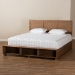 Baxton Studio Alba Modern Transitional Ash Walnut Brown Finished Wood King Size 4-Drawer Platform Storage Bed with Built-In Shelves - BSOAlba-Ash Walnut-King
