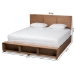 Baxton Studio Alba Modern Transitional Ash Walnut Brown Finished Wood King Size 4-Drawer Platform Storage Bed with Built-In Shelves - BSOAlba-Ash Walnut-King