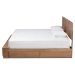 Baxton Studio Alba Modern Transitional Ash Walnut Brown Finished Wood King Size 4-Drawer Platform Storage Bed with Built-In Shelves - BSOAlba-Ash Walnut-King