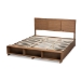 Baxton Studio Alba Modern Transitional Ash Walnut Brown Finished Wood King Size 4-Drawer Platform Storage Bed with Built-In Shelves - BSOAlba-Ash Walnut-King