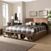 Baxton Studio Alba Modern Transitional Ash Walnut Brown Finished Wood King Size 4-Drawer Platform Storage Bed with Built-In Shelves - BSOAlba-Ash Walnut-King