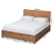 Baxton Studio Eleni Modern and Contemporary Transitional Ash Walnut Brown Finished Wood Full Size 3-Drawer Platform Storage Bed - BSOEleni-Ash Walnut-Full