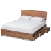 Baxton Studio Eleni Modern and Contemporary Transitional Ash Walnut Brown Finished Wood Full Size 3-Drawer Platform Storage Bed - BSOEleni-Ash Walnut-Full