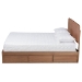 Baxton Studio Eleni Modern and Contemporary Transitional Ash Walnut Brown Finished Wood Full Size 3-Drawer Platform Storage Bed - BSOEleni-Ash Walnut-Full