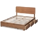 Baxton Studio Eleni Modern and Contemporary Transitional Ash Walnut Brown Finished Wood Full Size 3-Drawer Platform Storage Bed - BSOEleni-Ash Walnut-Full