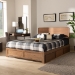 Baxton Studio Eleni Modern and Contemporary Transitional Ash Walnut Brown Finished Wood Full Size 3-Drawer Platform Storage Bed - BSOEleni-Ash Walnut-Full
