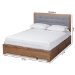 Baxton Studio Lene Modern and Contemporary Transitional Dark Grey Fabric Upholstered and Ash Walnut Brown Finished Wood Full Size 3-Drawer Platform Storage Bed - BSOLene-Dark Grey/Ash Walnut-Full