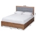 Baxton Studio Lene Modern and Contemporary Transitional Dark Grey Fabric Upholstered and Ash Walnut Brown Finished Wood Full Size 3-Drawer Platform Storage Bed - BSOLene-Dark Grey/Ash Walnut-Full