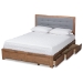 Baxton Studio Lene Modern and Contemporary Transitional Dark Grey Fabric Upholstered and Ash Walnut Brown Finished Wood Full Size 3-Drawer Platform Storage Bed - BSOLene-Dark Grey/Ash Walnut-Full