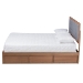 Baxton Studio Lene Modern and Contemporary Transitional Dark Grey Fabric Upholstered and Ash Walnut Brown Finished Wood Full Size 3-Drawer Platform Storage Bed - BSOLene-Dark Grey/Ash Walnut-Full