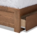 Baxton Studio Lene Modern and Contemporary Transitional Dark Grey Fabric Upholstered and Ash Walnut Brown Finished Wood Full Size 3-Drawer Platform Storage Bed - BSOLene-Dark Grey/Ash Walnut-Full