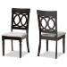 Baxton Studio Lucie Modern and Contemporary Grey Fabric Upholstered and Espresso Brown Finished Wood 2-Piece Dining Chair Set