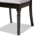 Baxton Studio Lucie Modern and Contemporary Grey Fabric Upholstered and Dark Brown Finished Wood 7-Piece Dining Set - BSORH333C-Grey/Dark Brown-7PC Dining Set