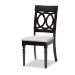Baxton Studio Jessie Modern and Contemporary Grey Fabric Upholstered and Dark Brown Finished Wood 7-Piece Dining Set - BSOJessie-Grey/Dark Brown-7PC Dining Set