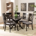 Baxton Studio Jessie Modern and Contemporary Grey Fabric Upholstered and Dark Brown Finished Wood 7-Piece Dining Set - BSOJessie-Grey/Dark Brown-7PC Dining Set
