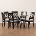 Baxton Studio Jessie Modern and Contemporary Grey Fabric Upholstered and Dark Brown Finished Wood 7-Piece Dining Set - BSOJessie-Grey/Dark Brown-7PC Dining Set