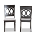 Baxton Studio Lucie Modern and Contemporary Grey Fabric Upholstered and Espresso Brown Finished Wood 2-Piece Dining Chair Set - BSORH333C-Grey/Dark Brown-DC-2PK