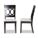 Baxton Studio Lucie Modern and Contemporary Grey Fabric Upholstered and Espresso Brown Finished Wood 2-Piece Dining Chair Set - BSORH333C-Grey/Dark Brown-DC-2PK
