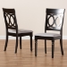 Baxton Studio Lucie Modern and Contemporary Grey Fabric Upholstered and Espresso Brown Finished Wood 2-Piece Dining Chair Set - BSORH333C-Grey/Dark Brown-DC-2PK