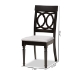 Baxton Studio Lucie Modern and Contemporary Grey Fabric Upholstered and Espresso Brown Finished Wood 2-Piece Dining Chair Set - BSORH333C-Grey/Dark Brown-DC-2PK
