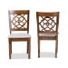 Baxton Studio Renaud Modern and Contemporary Grey Fabric Upholstered and Walnut Brown Finished Wood 2-Piece Dining Chair Set - BSORH332C-Grey/Walnut-DC-2PK