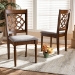 Baxton Studio Renaud Modern and Contemporary Grey Fabric Upholstered and Walnut Brown Finished Wood 2-Piece Dining Chair Set - BSORH332C-Grey/Walnut-DC-2PK