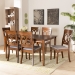 Baxton Studio Lucie Modern and Contemporary Grey Fabric Upholstered and Walnut Brown Finished Wood 7-Piece Dining Set - BSORH333C-Grey/Walnut-DC-7PC Dining Set