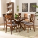 Baxton Studio Jessie Modern and Contemporary Grey Fabric Upholstered and Walnut Brown Finished Wood 7-Piece Dining Set - BSOJessie-Grey/Walnut-7PC Dining Set