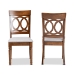 Baxton Studio Lucie Modern and Contemporary Grey Fabric Upholstered and Walnut Brown Finished Wood 2-Piece Dining Chair Set - BSORH333C-Grey/Walnut-DC-2PK