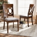 Baxton Studio Lucie Modern and Contemporary Grey Fabric Upholstered and Walnut Brown Finished Wood 2-Piece Dining Chair Set - BSORH333C-Grey/Walnut-DC-2PK