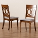 Baxton Studio Lucie Modern and Contemporary Grey Fabric Upholstered and Walnut Brown Finished Wood 2-Piece Dining Chair Set - BSORH333C-Grey/Walnut-DC-2PK