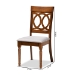 Baxton Studio Lucie Modern and Contemporary Grey Fabric Upholstered and Walnut Brown Finished Wood 2-Piece Dining Chair Set - BSORH333C-Grey/Walnut-DC-2PK