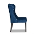 Baxton Studio Lamont Modern Contemporary Transitional Navy Blue Velvet Fabric Upholstered and Dark Brown Finished Wood Wingback Dining Chair - BSOWS-W158-Navy Blue Velvet/Espresso-DC
