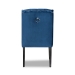 Baxton Studio Lamont Modern Contemporary Transitional Navy Blue Velvet Fabric Upholstered and Dark Brown Finished Wood Wingback Dining Chair - BSOWS-W158-Navy Blue Velvet/Espresso-DC