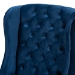 Baxton Studio Lamont Modern Contemporary Transitional Navy Blue Velvet Fabric Upholstered and Dark Brown Finished Wood Wingback Dining Chair - BSOWS-W158-Navy Blue Velvet/Espresso-DC