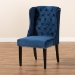 Baxton Studio Lamont Modern Contemporary Transitional Navy Blue Velvet Fabric Upholstered and Dark Brown Finished Wood Wingback Dining Chair - BSOWS-W158-Navy Blue Velvet/Espresso-DC