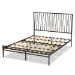 Baxton Studio Jeanette Modern and Contemporary Black Bronze Finished Metal Full Size Platform Bed - BSOTS-Ebba-Black-Full
