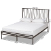 Baxton Studio Jeanette Modern and Contemporary Black Bronze Finished Metal Full Size Platform Bed - BSOTS-Ebba-Black-Full