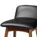 Baxton Studio Darrin Mid-Century Modern Black Faux Leather Upholstered and Walnut Brown Finished Wood 2-Piece Bar Stool Set - BSOHua-Black/Walnut-BS