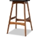 Baxton Studio Darrin Mid-Century Modern Black Faux Leather Upholstered and Walnut Brown Finished Wood 2-Piece Bar Stool Set - BSOHua-Black/Walnut-BS