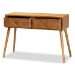 Baxton Studio Mae Mid-Century Modern Natural Brown Finished Wood 2-Drawer Console Table - BSOJY20A151-Console