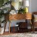Baxton Studio Mae Mid-Century Modern Natural Brown Finished Wood 2-Drawer Console Table - BSOJY20A151-Console