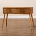 Baxton Studio Mae Mid-Century Modern Natural Brown Finished Wood 2-Drawer Console Table - BSOJY20A151-Console