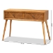 Baxton Studio Mae Mid-Century Modern Natural Brown Finished Wood 2-Drawer Console Table - BSOJY20A151-Console