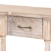 Baxton Studio Hallan Classic and Traditional French Provincial Rustic Whitewashed Oak Brown Finished Wood 3-Drawer Console Table - BSOJY20A075-Natural-Console
