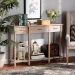 Baxton Studio Hallan Classic and Traditional French Provincial Rustic Whitewashed Oak Brown Finished Wood 3-Drawer Console Table - BSOJY20A075-Natural-Console