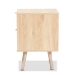 Baxton Studio Baird Mid-Century Modern Light Oak Brown Finished Wood and Rattan 2-Drawer End Table - BSOSR196128-Rattan-ET