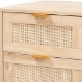 Baxton Studio Baird Mid-Century Modern Light Oak Brown Finished Wood and Rattan 2-Drawer End Table - BSOSR196128-Rattan-ET