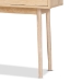 Baxton Studio Baird Mid-Century Modern Light Oak Brown Finished Wood and Rattan 2-Drawer Console Table - BSOSR191632-Rattan-Console